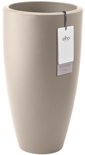 elho June Round High 40cm Blumentopf - Balanced Beige | ∅ 39 x H 70.1 cm | für den Innen- und Außenbereich | 100% recyceltes Plastik