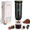 SOPPY Portable Electric Espresso Machine, Portable Coffee Maker, Compatible with Big Capsule, Small Capsule and Coffee Powder, Self-Heating, Travel Coffee Maker for RV, Camping, Office, Home, Black