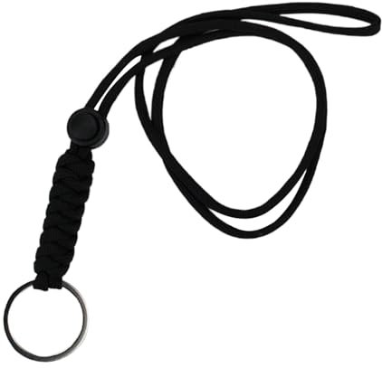 Umhängeband für Schlüssel, Paracord-Lanyard-Halskette - Strapazierfähige Paracord-Armband-Halskette - Längenverstellbares, geflochtenes Schlüsselband für Ausweise zum Wandern, Reiten, Laufen