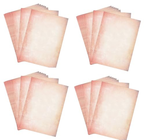 Qpout 60 Sheets Retro Pink Stationery Paper, Pink Letter Paper Cute Writing Paper, Pink Copy Paper Pastel Colored Paper Computer Printer Paper