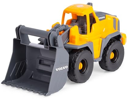 Dickie Toys 203724010 - Volvo Tough Hjullastare - Hjullastare från Dickie Toys i Volvomodell med Frihjul, Rörlig Skopa och Öppningsbar Förarhytt, 26 cm, Från 3 år