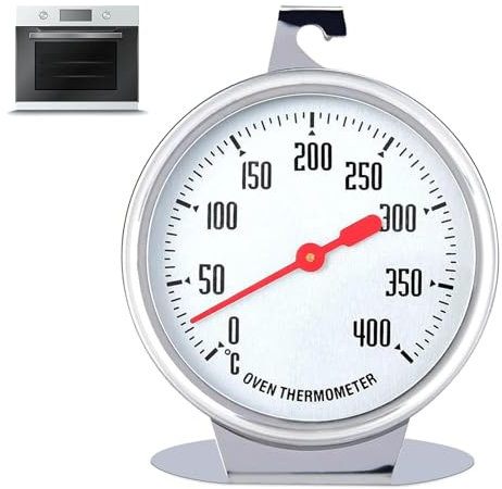 Termómetro de horno para horno, termómetro de horno interior, termómetro de horno para cocina de gas, termómetro de acero inoxidable con esfera grande para productos de cocina