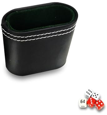 DICE Cup, 2, 8X1.4 '' Doppelschicht ruhiger Leder Würfelbecher, tragbares Stapeln für Bar KTV Poker Liars Party Gamescup