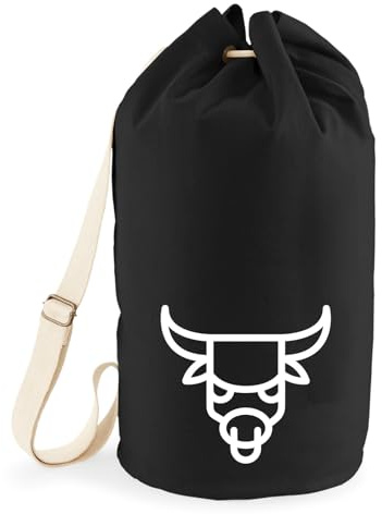 Huuraa Seesack Stier Sternzeichen Symbol 20 Liter Black Baumwolle Rucksack Geschenkidee