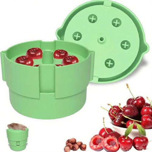 Skeadex Kirschentsteiner Manuell, Kirschkernentferner mit Auffangbehälter, Kirschentsteiner Entsteiner Kirschen,Tragbar EntfernerKirschenentsteiner Cherry Pitter für Kirschen Oliven Pflaume (C)