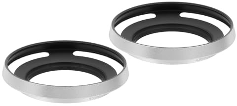 PATIKIL 2 Pezzi Paraluce 43mm Paraluce Universale Metallico Sottile Argento | Cavo Curvato A Viti Con Feritoie, Per Fujifilm Per Nikon Per Pentax