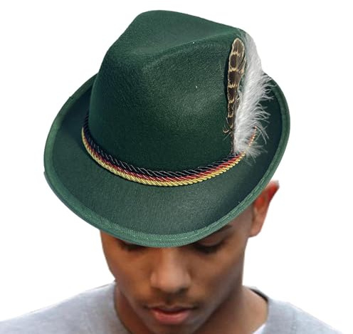 Trachtenhut, Oktoberfest Hut, Filzhut Für Bierfest Und Mottoparty, Stilvoller Trachtenhut Herren In Klassischem, Traditioneller Sepplhut Für Oktoberfest Und Karneval, Deko Oktoberfes-t Herren Unisex
