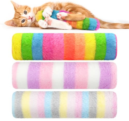 OSDUE 3Pcs Katzenspielzeug, Katzen Spielzeug Set, Katzenkissen mit Katzenminze Katzen Kissen Plüsch Schmusekissen, Weiches Flauschiges Haustier beruhigendes Spielzeug