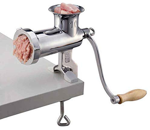 CGOLDENWALL Manual Meat Grinder Household Hand Crank Meat Grinding Machine 304 Stainless Steel Sausage Small Mince Mill Grinding Tools for Vegetables/Pepper/Sausage (JR10 + Grain Grinding Machine)