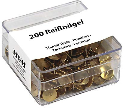 Metzger & Mendle 64270516 200 Reißnägel, vermessingt, vernietet