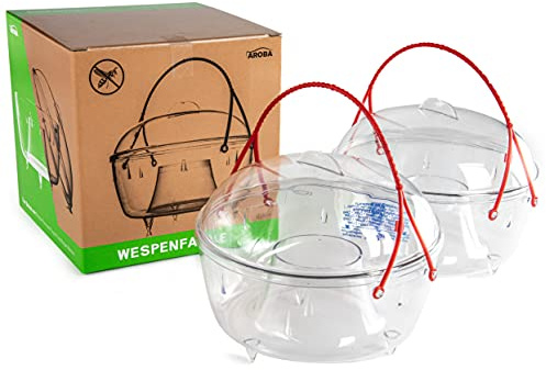 Aroba Juego de 10 trampas para avispas, moscas, mosquitos, 18 cm, respetuosas con el medio ambiente, sin veneno, muy eficaz