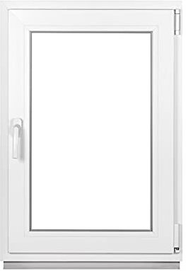 Comforta - Finestra in plastica di alta qualità, colore bianco, in vetro di isogo, 800 x 1000 mm, larghezza x altezza: 80 x 100 cm, con doppio vetro DIN a destra, funzione girevole