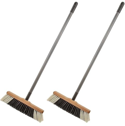 SIDCO Zimmerbesen mit Teleskopstiel 2 x Besen mit Stiel Holzbesen Saalbesen Haushaltsbesen