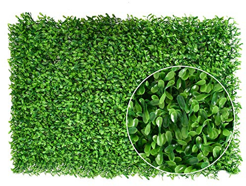 QIAOH Artificial Boxwood Hedge Panels 24PCS, Artificial Boxwood Panels Topiary Hedge Plant Faux Grass Wall Decoration Faux Greenery Wall Panel, Ivy Fence Privacy Screen