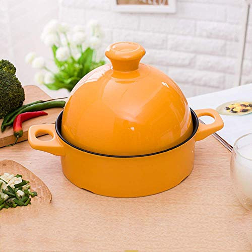 Sywlwxkq Tagine Olla de Cocina, Olla de Cocina Olla de Sopa casera Olla de cocción Lenta, Olla de cazuela de 1.3 l, cocción y configuraciones de Temperatura fundi