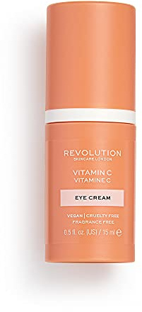 Revolution Skincare Vitamin C Augencreme mit Hyaluronsäure, hellt dunkle Augenringe auf, Vegan & Tierversuchsfrei, 15ml
