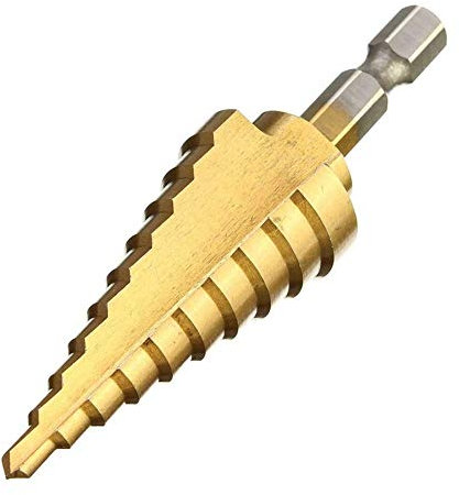 Bit de broca paso de carburo Titanio recubierto Paso Taladro HSS Straight Groove Pagoda taladro hexagonal vástago de la herramienta de carpintería agujero cortador HSS Broca