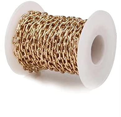 Jaydis 16,4 fot aluminium pansarkedjor 9 x 6 x 1,2 mm länkar kabelkedjor halsband kedjelänk guldpläterad med spole för gör-det-själv hantverk armband smyckestillverkning