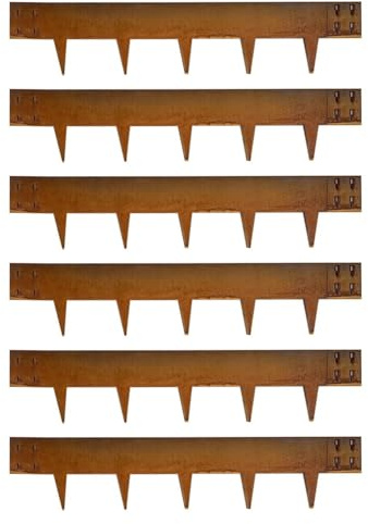 Corten Steel Edging Steel Landscape Edging Metal Garden Edging 8 Inch Metal Landscape Edging Landscaping Rusted 40 Inch Strips Patina 6 pcs Edge for Yard Lawn Outdoor by GZGNEEVL