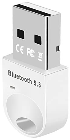 Yoezuo Adattatore Bluetooth 5.3 USB, USB Bluetooth Chiavetta Bluetooth per PC, Dongle Bluetooth Compatibile con Windows 8.1/10/11, Compatibile con Auricolare Bluetooth Tastiera Mouse(Bianco)