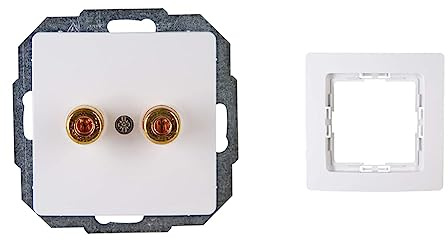 Kopp 921502085 Paris Lautsprechersteckdose, Arktis-weiß & 1-fach Rahmen Paris, arktis, 308402063, Arktis-weiß