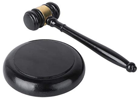 WOFASHPURET Judge Hammer Wooden Black Boys and Girls Toys Auction Hammer Base for Role Play Classroom Sensory Play