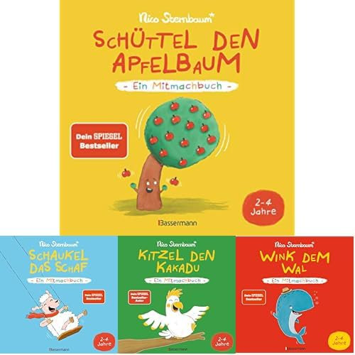 Nico Sternbaum-Set: Schüttel den Apfelbaum + Schaukel das Schaf + Kitzel den Kakadu + Wink dem Wal (Mitmachbücher ab 2 Jahren)