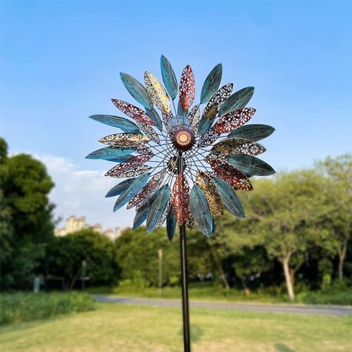 SUCADA Sculpture d'énergie cinétique de Moulin à Vent, rotateur de Vent Solaire, adapté à la décoration de rotateur de Vent de pelouse de Jardin de Cour extérieure. (57x200cm)