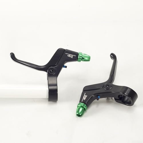 Zoegneer Bremshebel, Aluminiumlegierung, 2 Finger, leichter Bremshebel für Mountainbike, Kinderfahrrad, Grün, 2 Stück