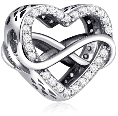Rimgoris 925 Sterling Silber Charm für Frauen Armbänder Halskette Infinity Love Heart Dangle Charm Geschenk