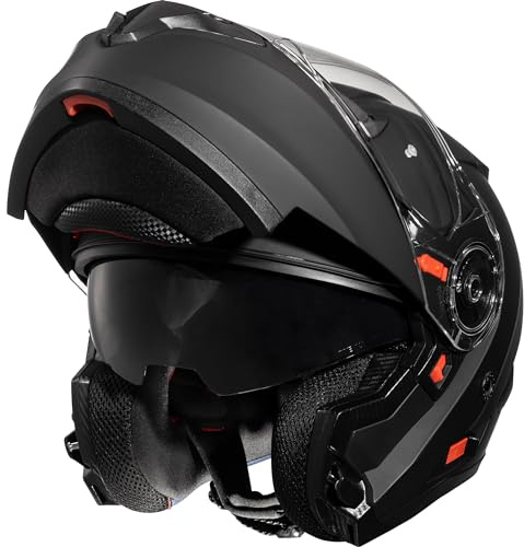 Nexo Klapphelm Basic III - Thermoplast - 1.700g - Inkl. Sonnenblende Motorradhelm Rollerhelm Motorrad Helm