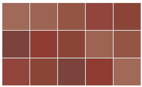 Ulticool Stickers autocollants imperméables – Brun Terracotta Saumon Paix – 15 x 15 cm – Lot de 15 autocollants autoadhésifs pour carrelage – pour mur de salle de bain – Mur de cuisine – Carreaux
