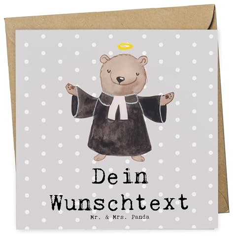 Mr. & Mrs. Panda Personalisierte Postkarte Pastor Herz - Geschenke, Grußkarten, Pfarrer, personalisiert, Geschenk, Karte, Grußkarte, Kirche, Karten, Spruch