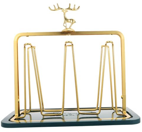 Anneome Deer Storage Rack Glass Cup Stand Desktop Storage Holder Kitchen Rack and Breathable Design