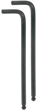 QUARKZMAN Juego de 2 Llaves Hexagonales de Bola de 6 mm en Forma de L, Llaves Hexagonales Métricas de Brazo Largo de Acero de Cromo Vanadio, Color Negro