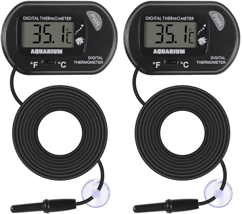 2Pack Aquarium Thermometers Digital LCD Water Thermometer for Fish Tank Aquarium Marine Reptile habitat Temperature