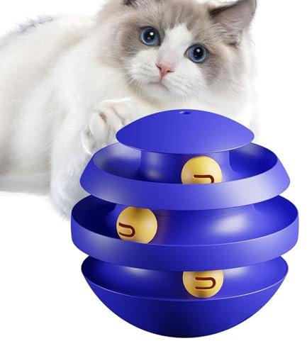 Generisch Katzenkugelbahn | 3-lagiger interaktiver Katzenball - Kreatives selbstspielendes Katzenspielzeug, langlebiges Katzenstimulationsspielzeug für Kätzchen, Spielzeit, Training