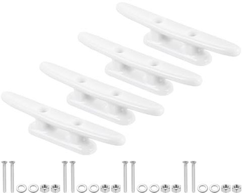 PATIKIL 4 Pollici Galloccia per Barca in Nylon 4pz Gancio Corda per Kayak con Viti per Banchine Barche Kayak Decorazioni Nautiche Marine, Bianco