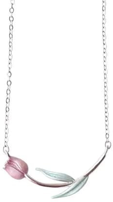 Halskette Ketten Schmuck Herren Frauen Anhänger Necklace Vintage Elegante Tulpe Blume Halskette Ästhetischen Schmuck Für Frauen Mama Mädchen Koreanische Mode Zubehör Hochzeit Colliers