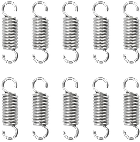 GUNGY Zugfedern mit Haken Edelstahl Zugfeder Spannfeder 20mm Außendurchmesser 6mm Drahtdurchmesser 1,0 mm Maximale Zugkraft 3,38kg 1,0x6x20mm 10 Stück