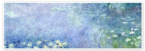 Posterlounge Seerosenbild 2 Poster | 150 x 50 cm von Claude Monet Blau Wandbilder Wanddeko