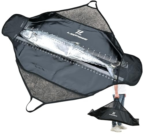 LEOFISHING Fisketurnering väger i fiskväska, kraftig transportväska för fiske med starka nylonhandtag och linjal