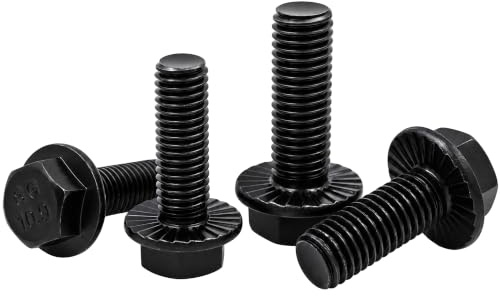 40Pcs Brida Tornillos de Cabeza Hexagonal Acero Aleado M8*12 Grado 10.9 | Acabado negro, sujetadores fiables para montajes mecánicos y aplicaciones industriales.