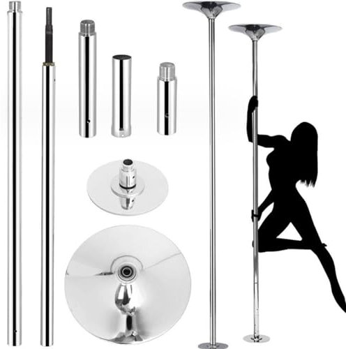 IUBGFTO Pole Dancing, verstellbare statische Stange, Trainingsstange, Fitness-Tanz- und Sport-Übungsstangen-Set, Feste Stripper-Stangen-Deckenhalterungen