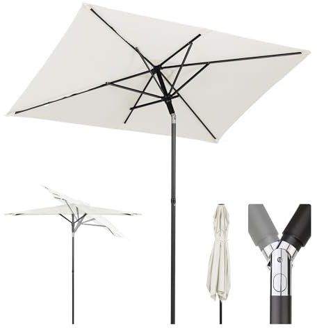 Sekey 200 × 125 cm Sonnenschirm Balkon Sonnenschirm Rechteckig für Balkon, Terrasse & Garten,Windfest Kippbar UPF 50+