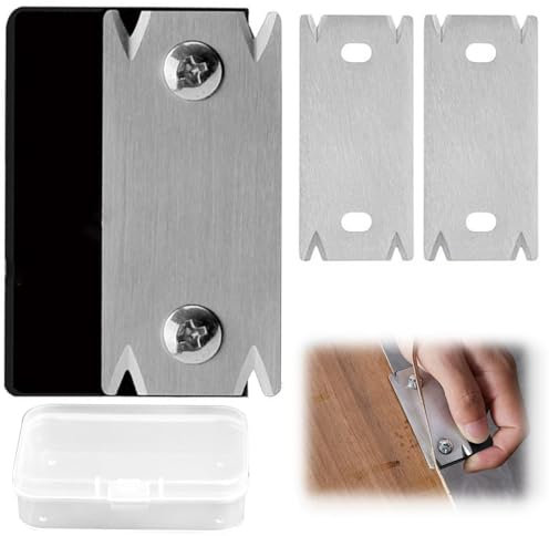 Bamyli Furnierkantenschneider mit 2 Ersatzklinge, Kantenschneider Umleimer Manueller Kantenanleimschneider, Kantenhobel Holz Rutschfest Handhobel Umleimer für Holz und PVC ABS Kanten