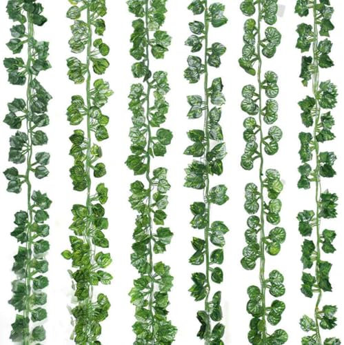 Edera Finta Deco, Piante Finte da Interno, 5 Pezzi 2,1m, da Esterno, per la Stanza, Cucina, Patio, Altalena, Matrimonio, Ufficio, Festa, Verde