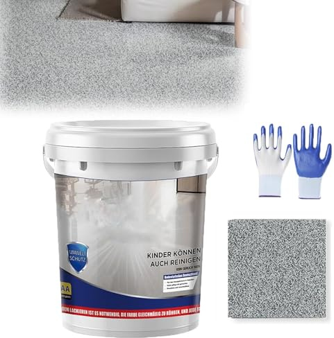 YONGLSP Epoxy Colored Sand Floor Paint, High-Gloss Marble Effect Coating, Suitable for Both Interior and Exterior, Concrete, Tiles, Marble, Wear-Resistant and Anti Slip Paint (Medium Gray)