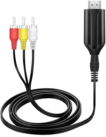 Yosoo Health Gear to Converter, 1080P AV Composite Adapter with 4K 30Hz Input PAL NTSC USB Powered Signal Conversion for Old TV Projector ABS 1 Pack