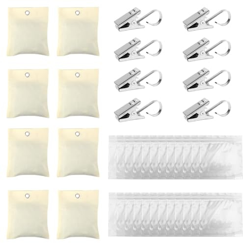 NCTNCX Tragbare Gewichtstasche für Outdoor Vorhang Gewichte、8 Gewichtstaschen und 8 Clips、24 Plastikbeutel, Vorhang Beschwerer Outdoor, Gewichtstasche für Außenvorhänge